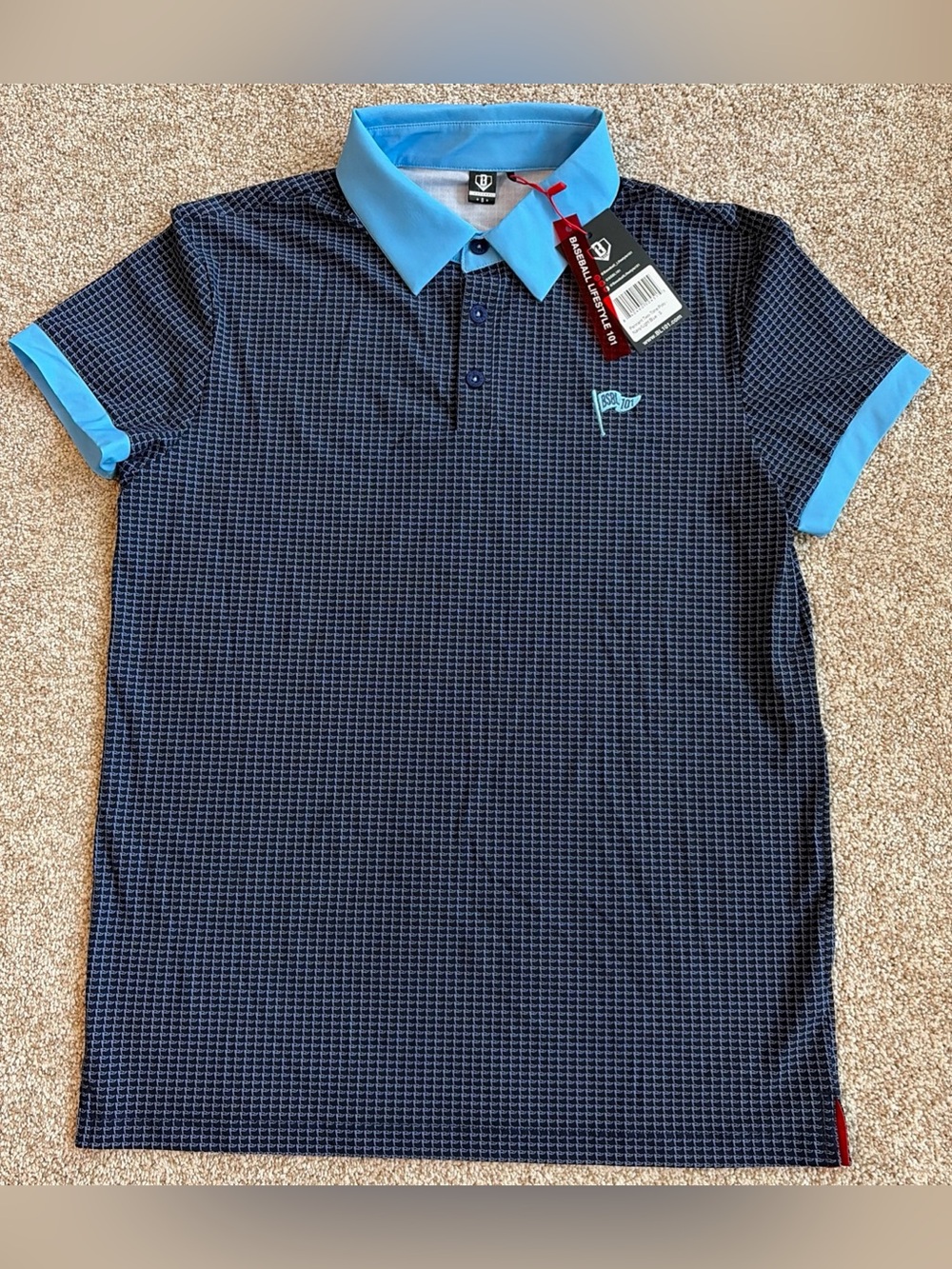 Baseball Lifestyle 101 Men’s Sz Small Pennant Tone Polo